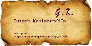 Gutsch Kapisztrán névjegykártya